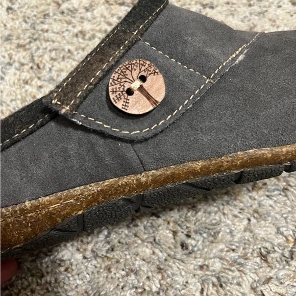 Earth Origins Gray Leather Sherpa Lined Clogs Size 11 NWOT - Picture 3 of 11